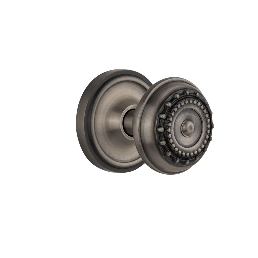 Nostalgic Warehouse CLAMEA Passage Knob Classic Rosette with Meadows Knob in Antique Pewter